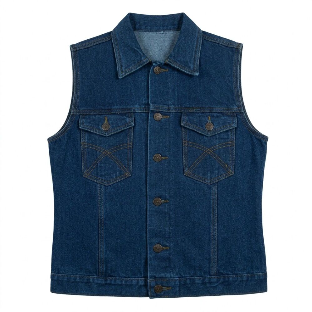 Bang Bang Jeans Vintage Women's Denim Vest Dark Wash Button Front Size 7